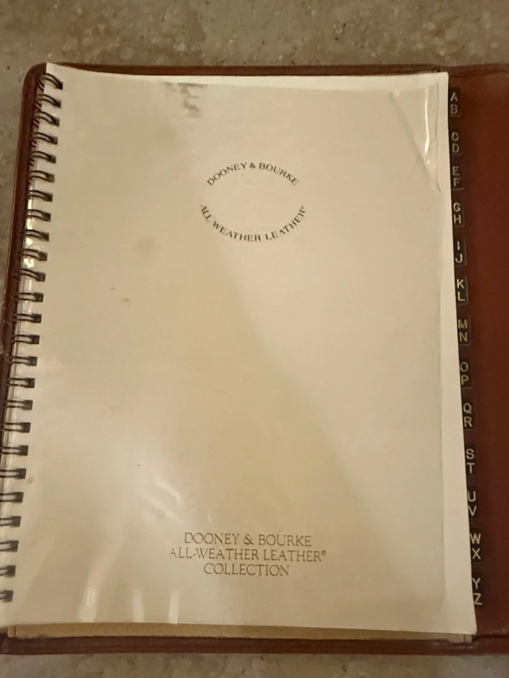Vintage Dooney & Bourke Green and Brown Leather Planner Folio